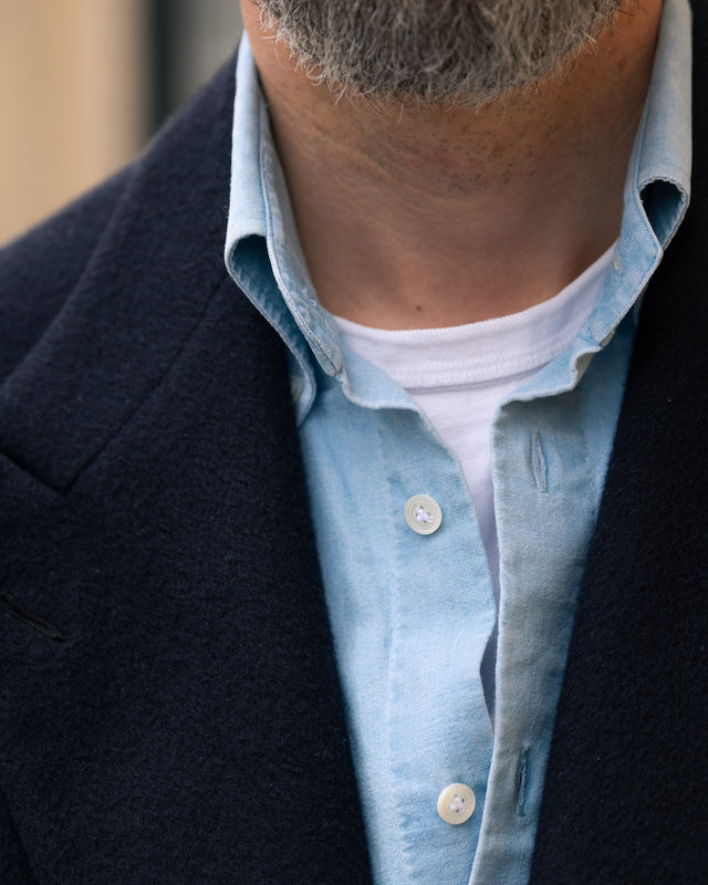 japanese style dress shirt Hikari Stripe Shirt Japanese Workwear Style M
