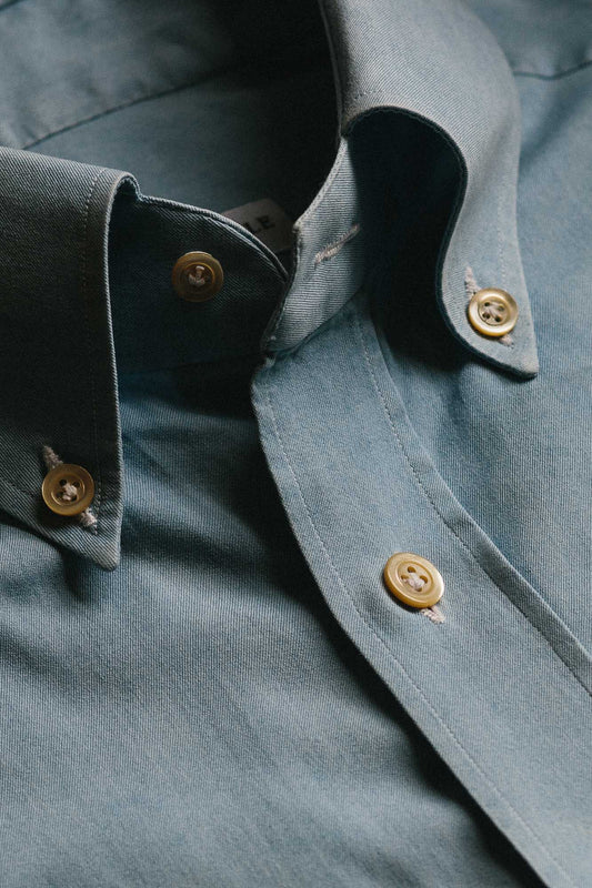 Irish Grandfather Shirt - Denim Blue | Celtic Clothing Company